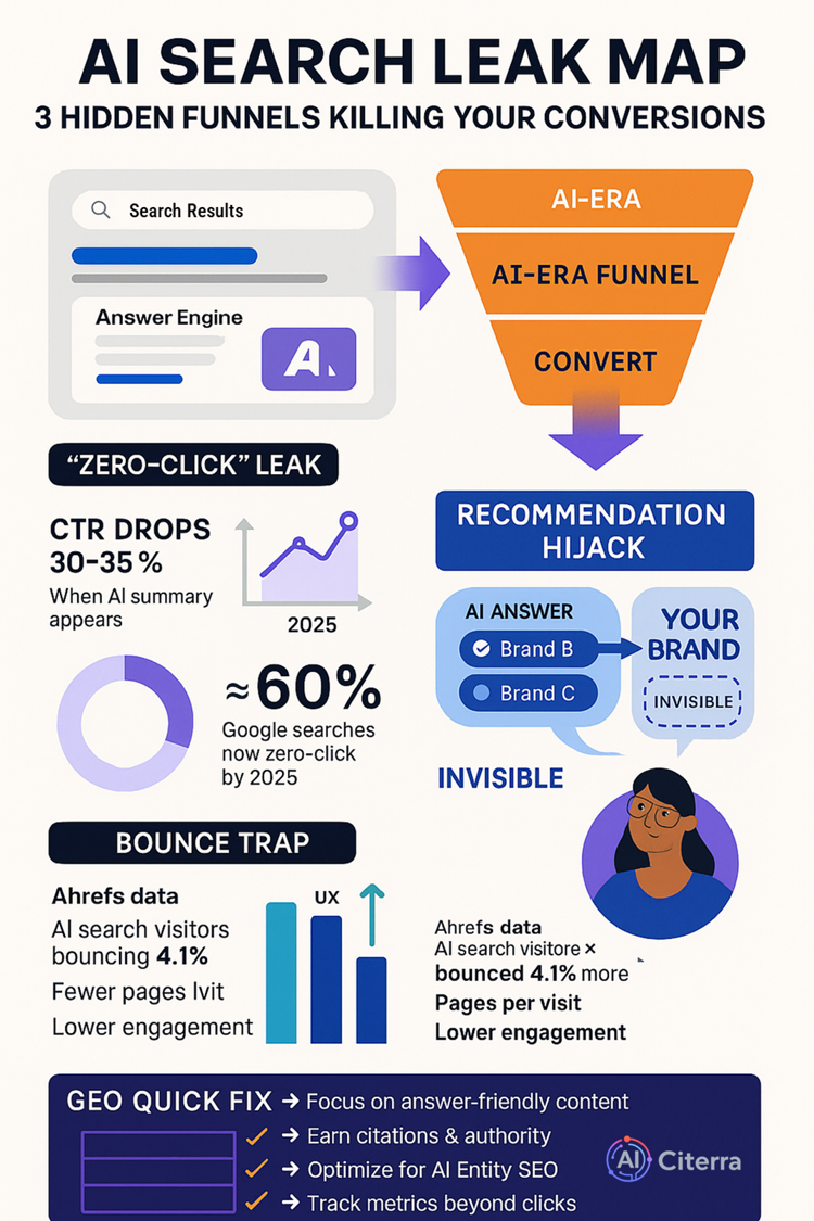 AI Search Leak Map: 3 Hidden Funnels Killing Your Conversions